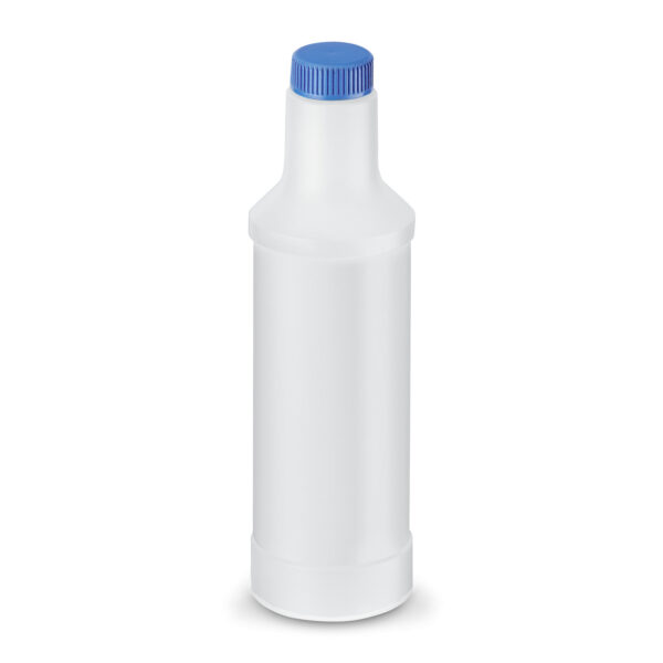 Prazna boca od 0,5 l sa plavim poklopcem